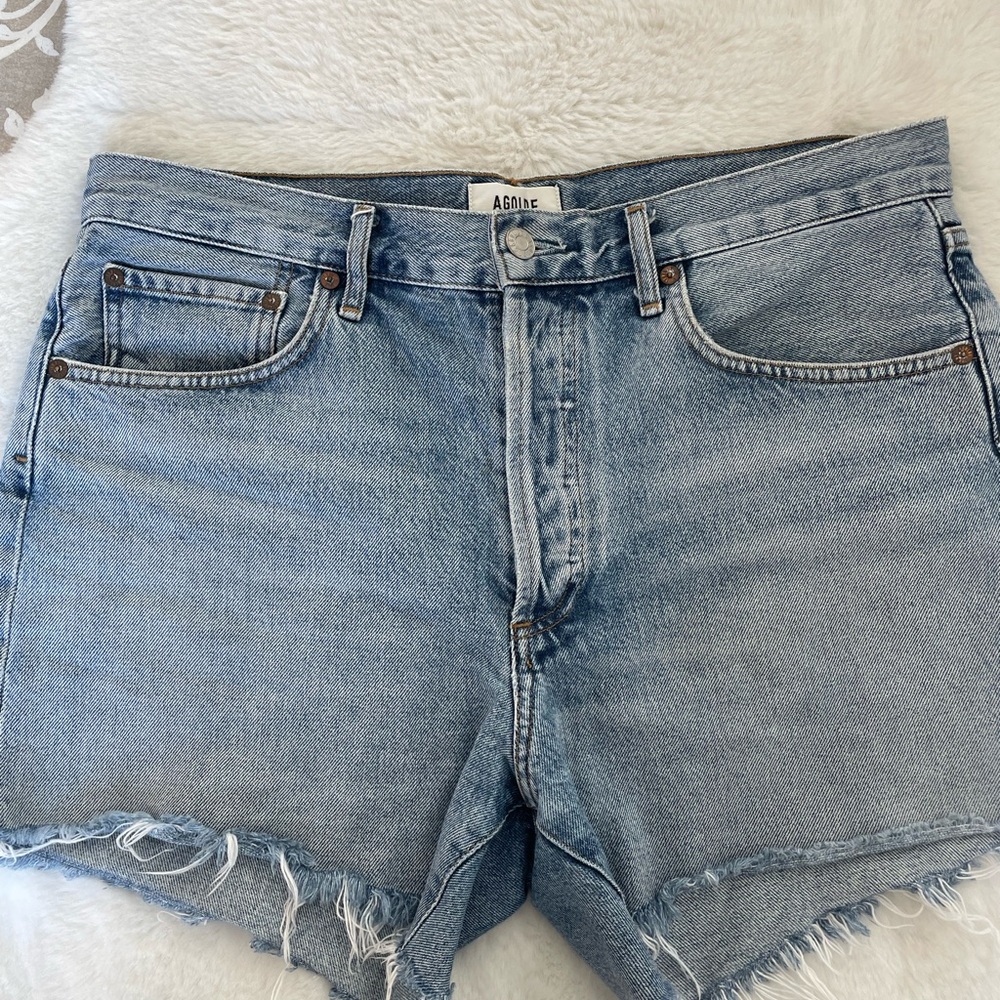 Agolde Parker Light Blue Jean Shorts